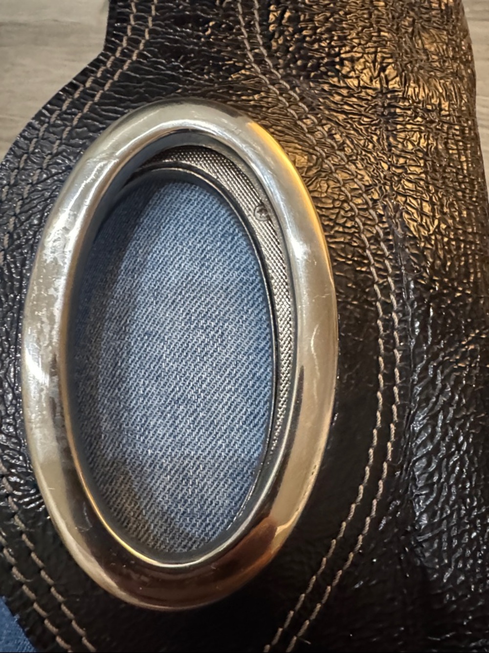 Vin Baker Black Leather Wristlet Clutch with Silver Accent - Picture 11 of 14